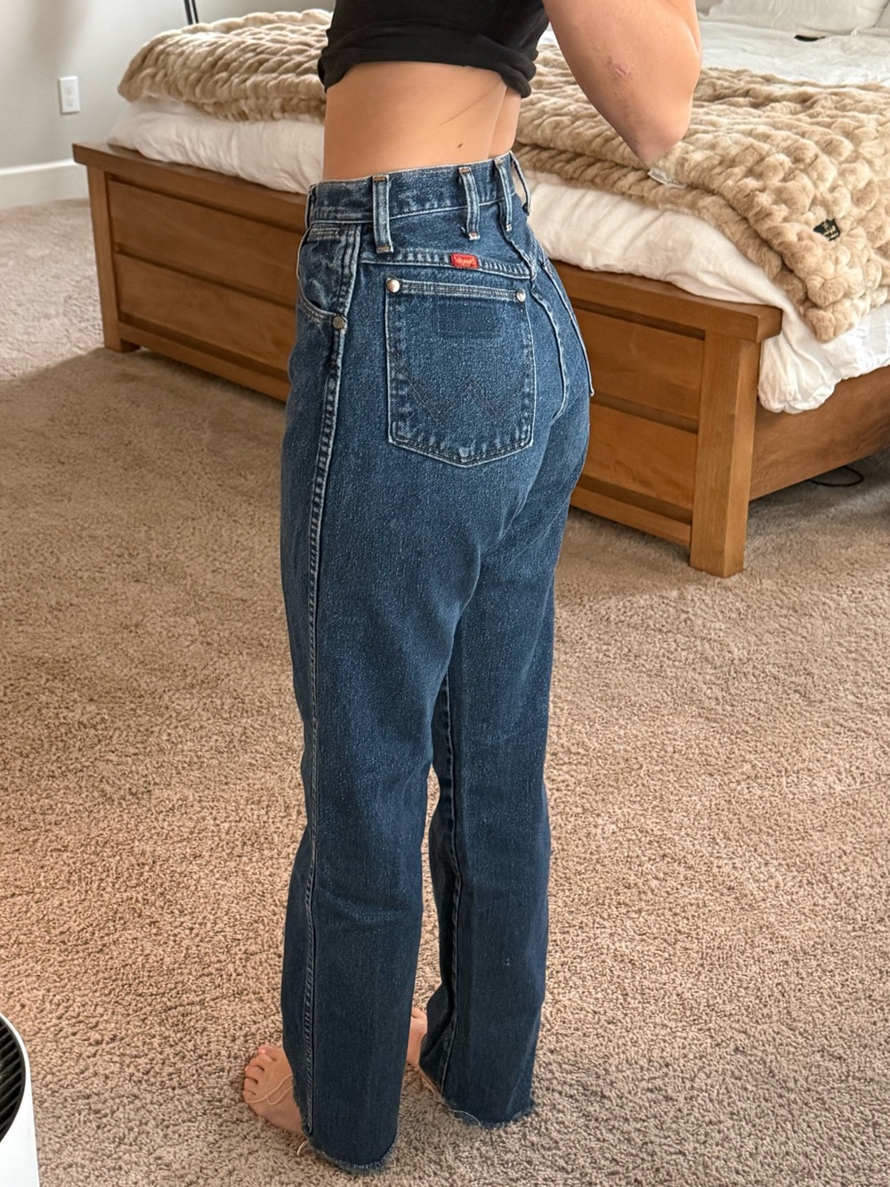 Wrangler Dark Blue Straight-Leg High-Rise Women’s Jeans